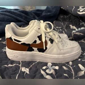 Hand Painted Cow Print Nike Air Force’s